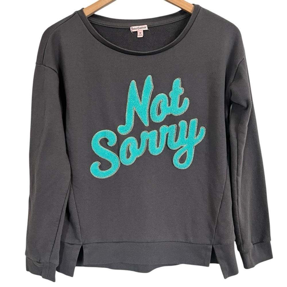 Juicy Couture NOT SORRY Carpet Applique Sweater